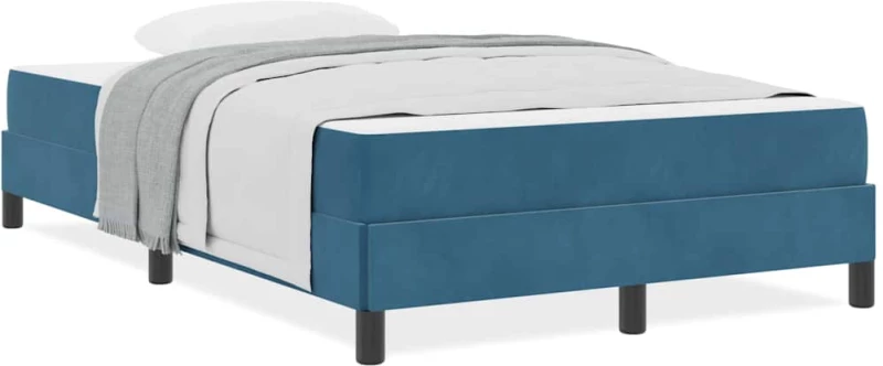 vidaXL Κρεβάτι box spring με στρώμα Σκούρο Μπλε 120 x 200 cm Βελούδο