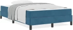 vidaXL Κρεβάτι box spring με στρώμα Σκούρο Μπλε 120 x 200 cm Βελούδο