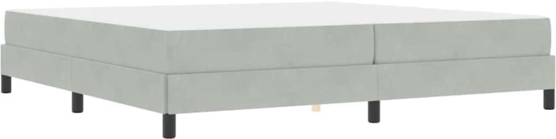vidaXL Κρεβάτι box spring με στρώμα Ανοιχτό γκρι 200 x 200 cm Βελούδο