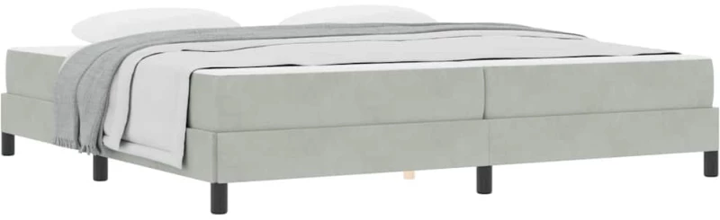 vidaXL Κρεβάτι box spring με στρώμα Ανοιχτό γκρι 200 x 200 cm Βελούδο