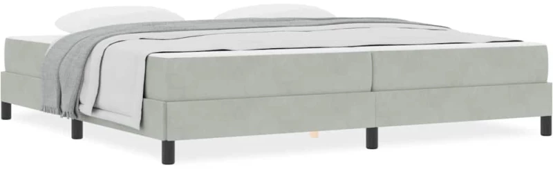 vidaXL Κρεβάτι box spring με στρώμα Ανοιχτό γκρι 200 x 200 cm Βελούδο