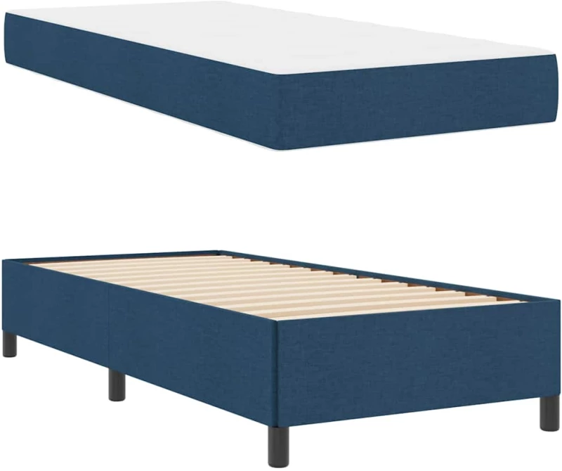 vidaXL Κρεβάτι με ελατήρια Μπλε και Μαύρο 80 x 200 cm