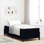 vidaXL Κρεβάτι με ελατήρια Μαύρο και Μαύρο 100 x 200 cm