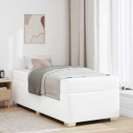 vidaXL Σκελετός Κρεβατιού Λευκό 90 x 200 cm Τεχνητό δέρμα