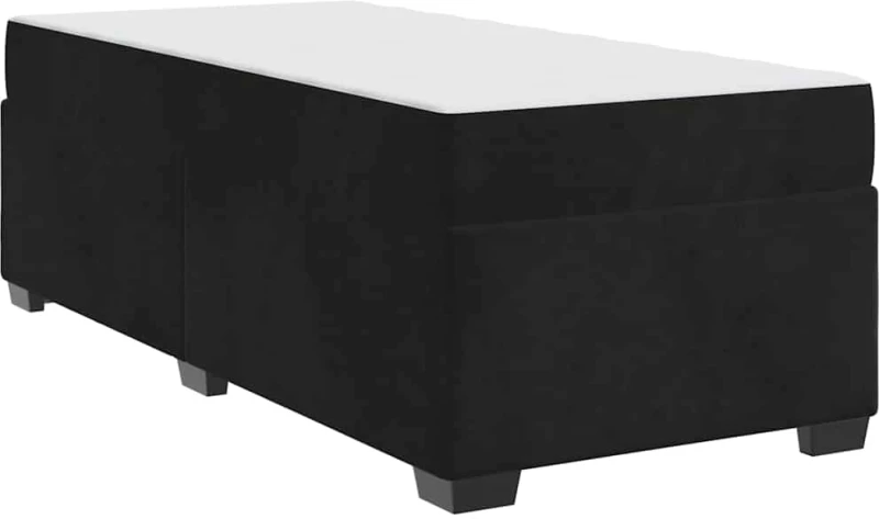 vidaXL Σκελετός κρεβατιού με στρώμα Μαύρο 90 x 200 cm Βελούδο