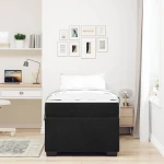 vidaXL Σκελετός κρεβατιού με στρώμα Μαύρο 90 x 200 cm Βελούδο