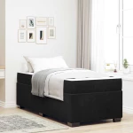 vidaXL Σκελετός κρεβατιού με στρώμα Μαύρο 100 x 200 cm Βελούδο