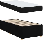 vidaXL Σκελετός Κρεβατιού με στρώμα Μαύρο 100 x 200 cm ύφασμα