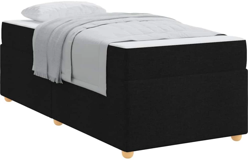 vidaXL Σκελετός Κρεβατιού με στρώμα Μαύρο 100 x 200 cm ύφασμα