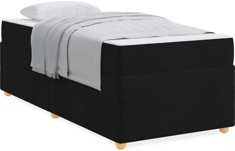 vidaXL Σκελετός Κρεβατιού με στρώμα Μαύρο 100 x 200 cm ύφασμα