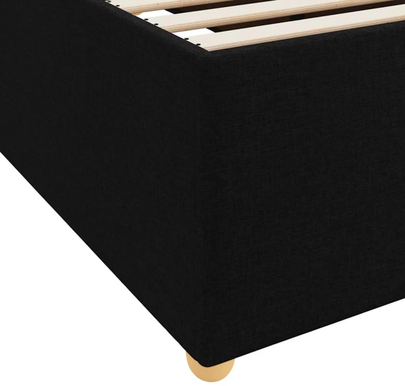 vidaXL Σκελετός Κρεβατιού με στρώμα Μαύρο 100 x 200 cm ύφασμα