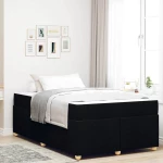 vidaXL Σκελετός Κρεβατιού με στρώμα Μαύρο 120 x 190 cm ύφασμα