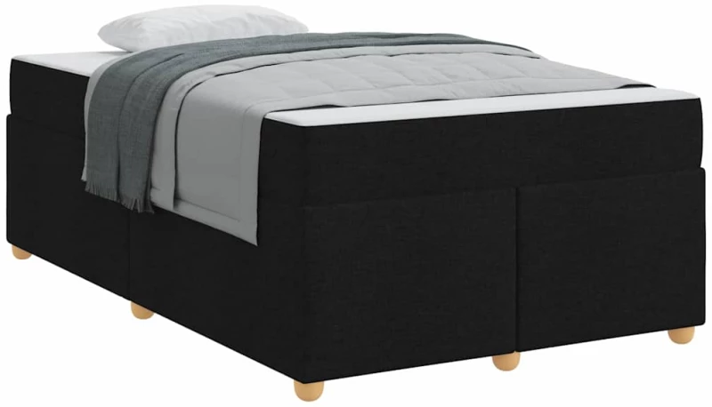 vidaXL Σκελετός Κρεβατιού με στρώμα Μαύρο 120 x 190 cm ύφασμα