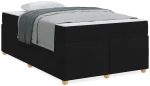 vidaXL Σκελετός Κρεβατιού με στρώμα Μαύρο 120 x 190 cm ύφασμα