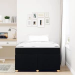 vidaXL Σκελετός Κρεβατιού με στρώμα Μαύρο 120 x 190 cm ύφασμα