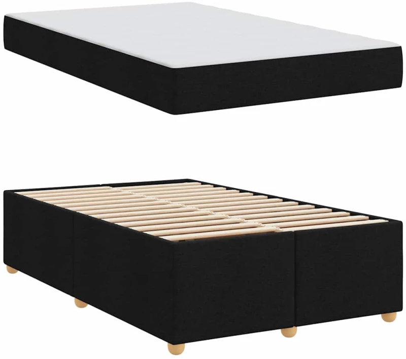 vidaXL Σκελετός Κρεβατιού με στρώμα Μαύρο 120 x 190 cm ύφασμα
