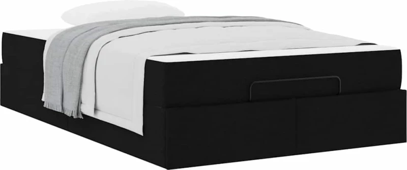 vidaXL Σκελετός Κρεβατιού με στρώμα Μαύρο 120 x 200 cm ύφασμα