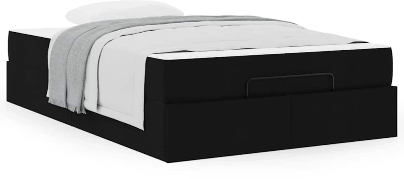 vidaXL Σκελετός Κρεβατιού με στρώμα Μαύρο 120 x 200 cm ύφασμα