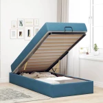vidaXL Σκελετός Κρεβατιού με στρώμα Μπλε 90 x 200 cm Βελούδο