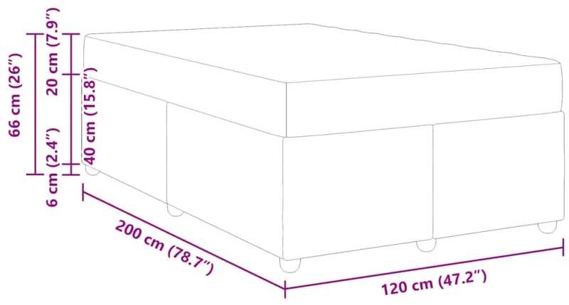 vidaXL Σκελετός Κρεβατιού με στρώμα Μαύρο 120 x 200 cm Βελούδο