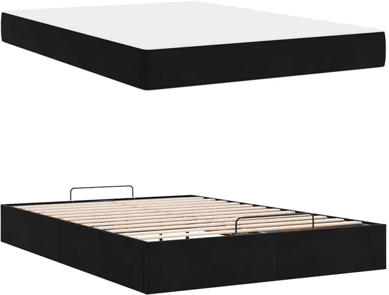 vidaXL Σκελετός Κρεβατιού Μαύρο 160 x 200 cm Βελούδο