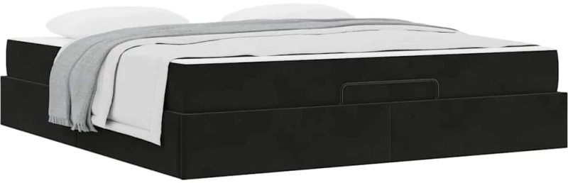 vidaXL Σκελετός Κρεβατιού Μαύρο 180 x 200 cm Βελούδο