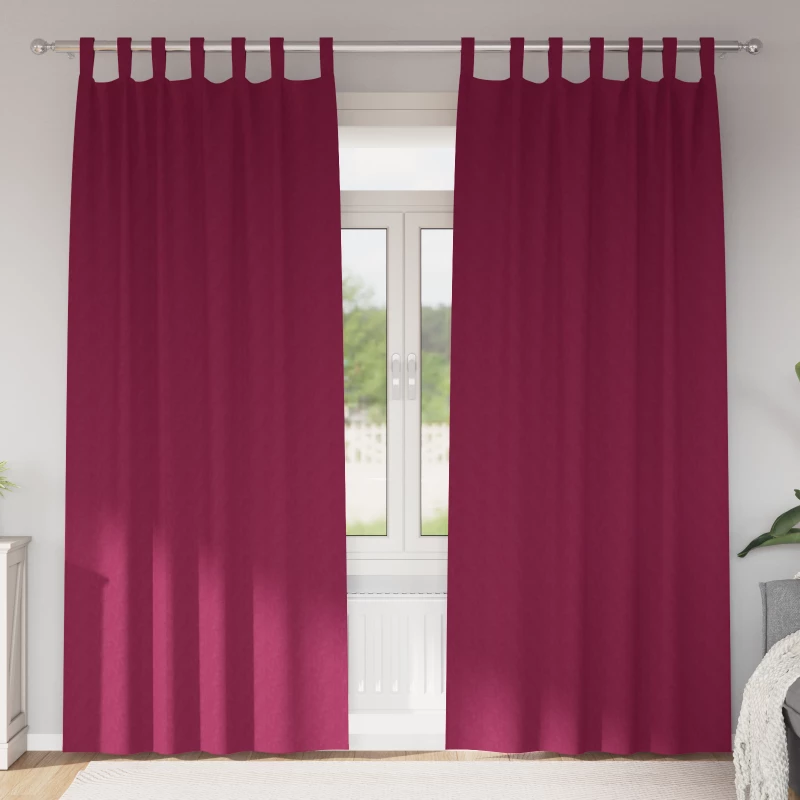 vidaXL Κουρτίνες με κουρτίνες 2 pcs Μπορντό 225x140εκ. Πολυεστέρας