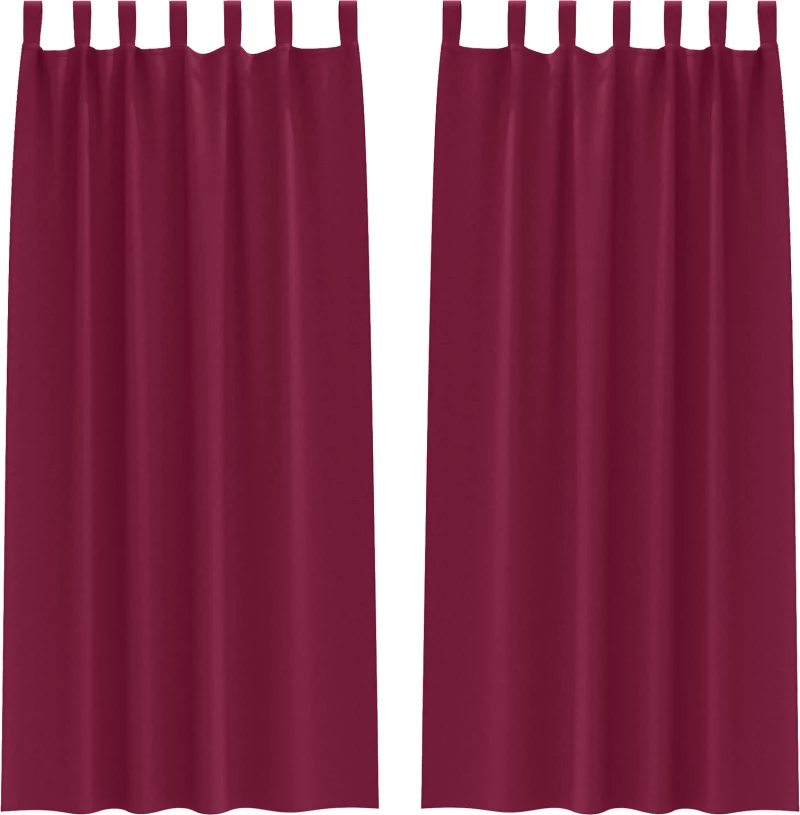 vidaXL Κουρτίνες με κουρτίνες 2 pcs Μπορντό 225x140εκ. Πολυεστέρας