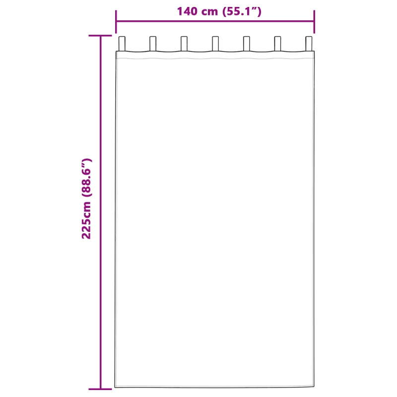 vidaXL Κουρτίνες με κουρτίνες 2 pcs Μπορντό 225x140εκ. Πολυεστέρας