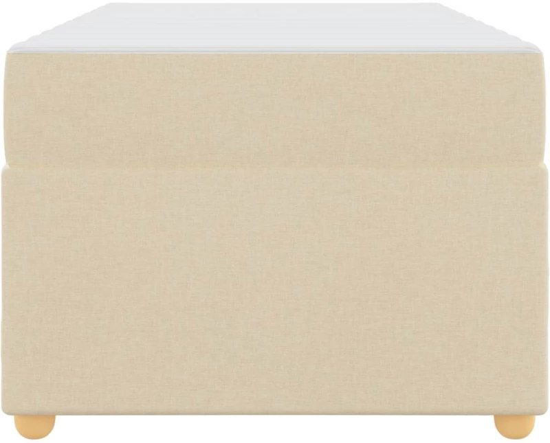 vidaXL Σκελετός Κρεβατιού με στρώμα Κρεμ 100 x 200 cm ύφασμα
