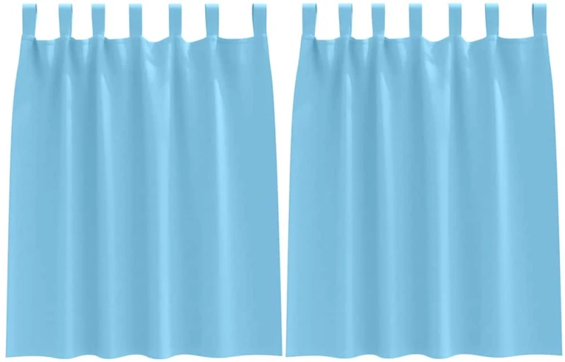 vidaXL Κουρτίνες με κουρτίνες 2 pcs Γαλάζιο 140x140cm Πολυεστέρας