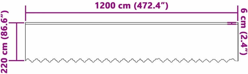 vidaXL Κουρτίνες με κουρτίνες Λευκό 1200 x 220 εκ. Πολυεστέρας