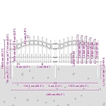 vidaXL Φράχτης κήπου Λευκό 115 cm Ατσάλι με Επικάλυψη Πούδρας