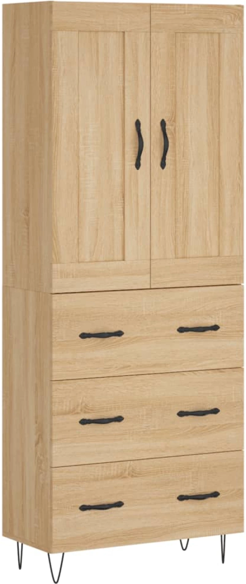 vidaXL Ντουλάπι Sonoma δρυς 69,5 x 34 x 180 εκ. από Επεξεργασμένο Ξύλο