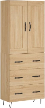 vidaXL Ντουλάπι Sonoma δρυς 69,5 x 34 x 180 εκ. από Επεξεργασμένο Ξύλο