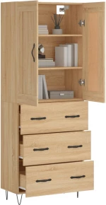 vidaXL Ντουλάπι Sonoma δρυς 69,5 x 34 x 180 εκ. από Επεξεργασμένο Ξύλο