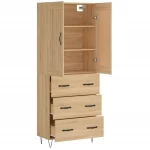 vidaXL Ντουλάπι Sonoma δρυς 69,5 x 34 x 180 εκ. από Επεξεργασμένο Ξύλο