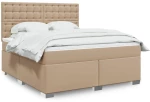 vidaXL Κρεβάτι Boxspring με Στρώμα Καπουτσίνο 180x200 εκ. Συνθ. Δέρμα