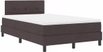 vidaXL Κρεβάτι box spring με στρώμα Σκούρο Καφέ 120 x 200 cm ύφασμα