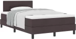 vidaXL Κρεβάτι box spring με στρώμα Σκούρο Καφέ 120 x 200 cm ύφασμα