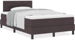 vidaXL Κρεβάτι box spring με στρώμα Σκούρο Καφέ 120 x 200 cm ύφασμα
