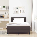 vidaXL Κρεβάτι box spring με στρώμα Σκούρο Καφέ 120 x 200 cm ύφασμα