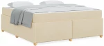 vidaXL Σκελετός Κρεβατιού με στρώμα Κρεμ 180 x 200 cm ύφασμα