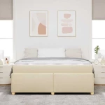 vidaXL Σκελετός Κρεβατιού με στρώμα Κρεμ 180 x 200 cm ύφασμα