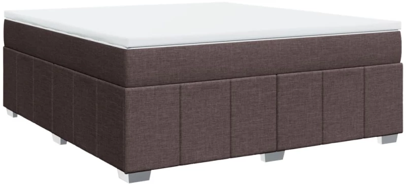 vidaXL Κρεβάτι Boxspring με Στρώμα Σκούρο Καφέ 180x200 εκ Υφασμάτινο