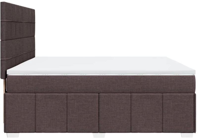 vidaXL Κρεβάτι Boxspring με Στρώμα Σκούρο Καφέ 180x200 εκ Υφασμάτινο