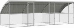 vidaXL Κλουβί για κότες Ασημί 600 x 200 x 198.5 εκ
