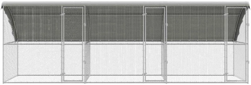 vidaXL Κλουβί για κότες Ασημί 600 x 200 x 198.5 εκ