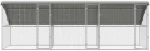 vidaXL Κλουβί για κότες Ασημί 600 x 200 x 198.5 εκ