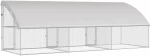 vidaXL Κλουβί για κότες Ασημί 600 x 200 x 198.5 εκ